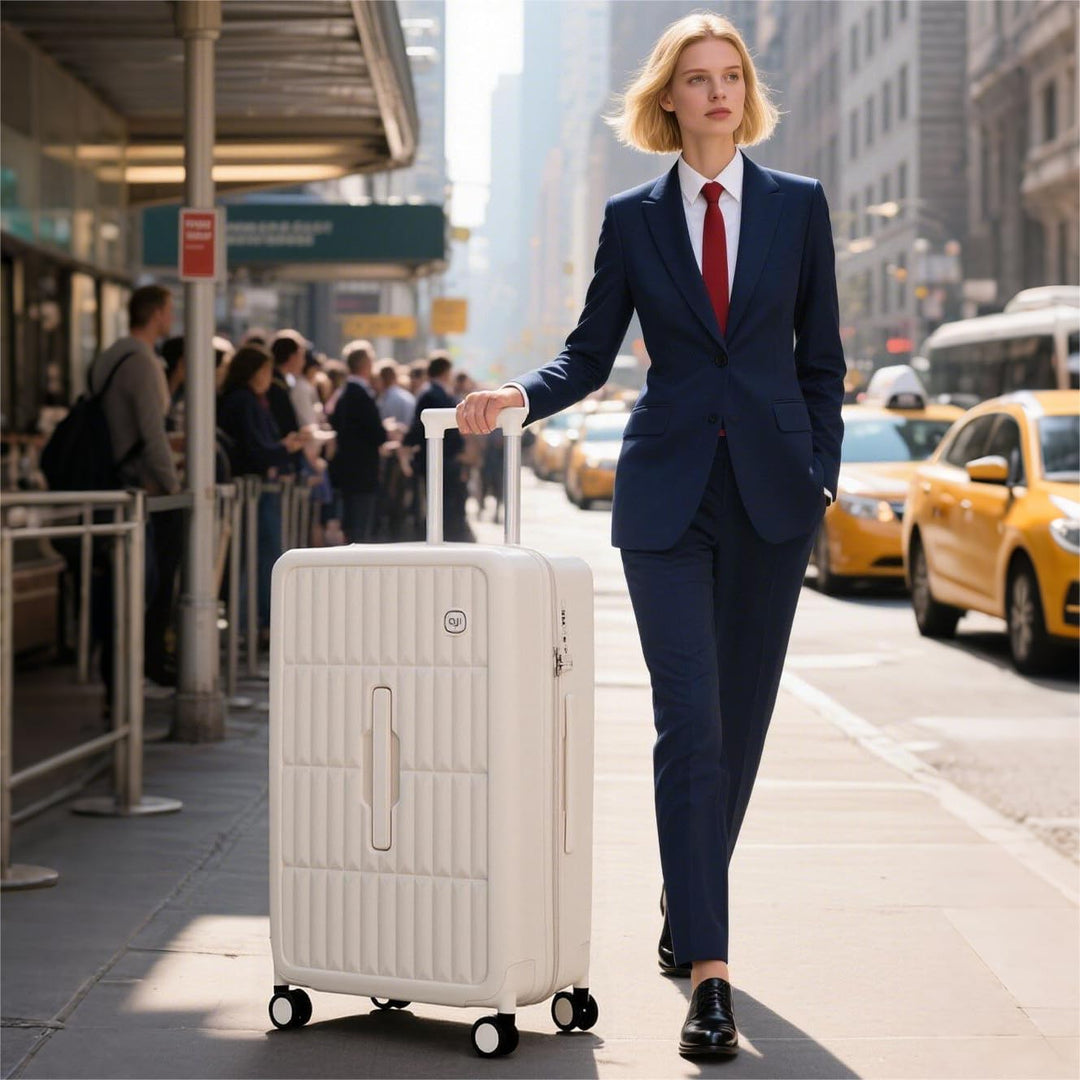 Nagy kemény héjú ellenőrzött bőrönd 8 forgókerékkel