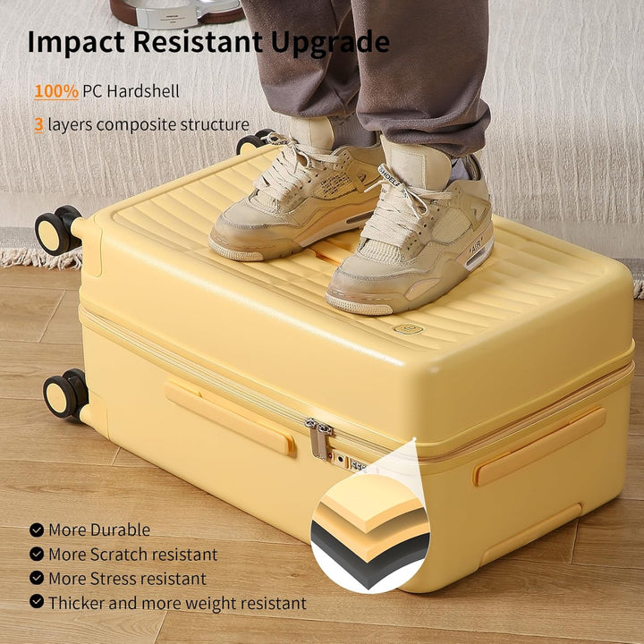 Nagy kemény héjú ellenőrzött bőrönd 8 forgókerékkel