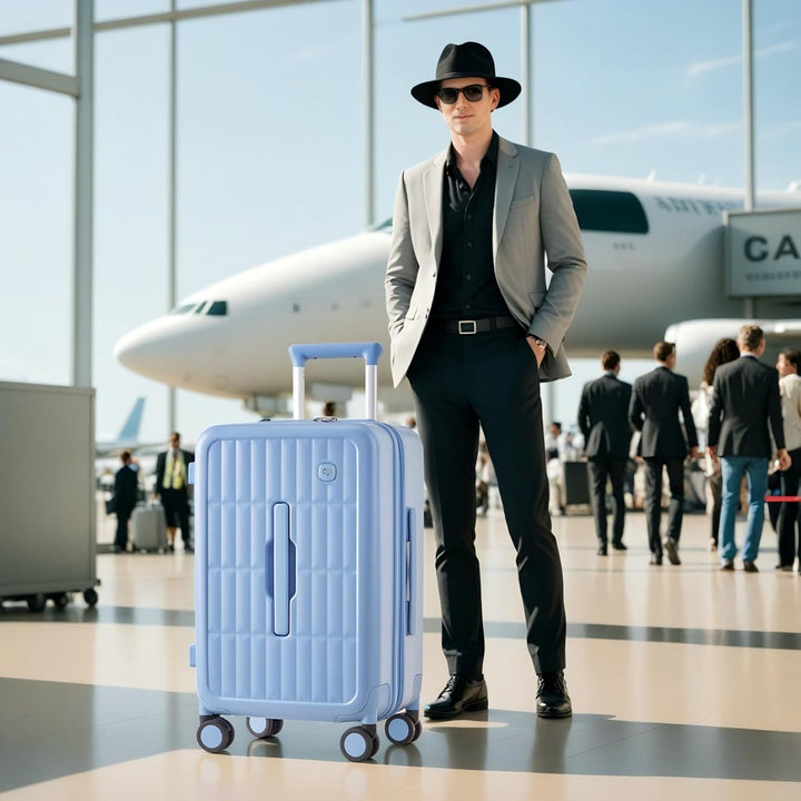 Nagy kemény héjú ellenőrzött bőrönd 8 forgókerékkel