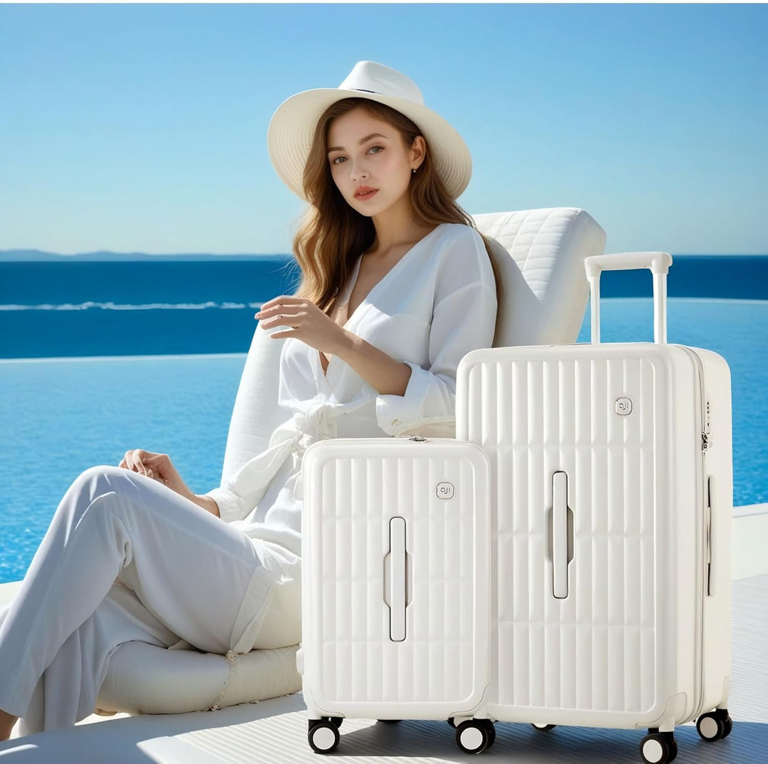 Nagy kemény héjú ellenőrzött bőrönd 8 forgókerékkel