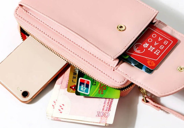 Kompakt PU bőrből készült keresztpántos válltáska állítható pánttal