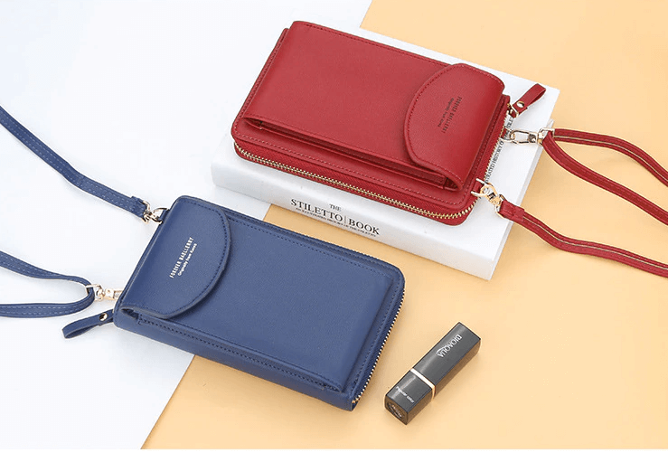 Kompakt PU bőrből készült keresztpántos válltáska állítható pánttal