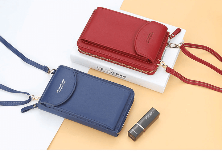 Kompakt PU bőrből készült keresztpántos válltáska állítható pánttal