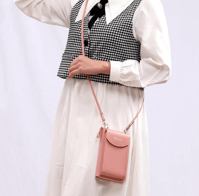 Kompakt PU bőrből készült keresztpántos válltáska állítható pánttal