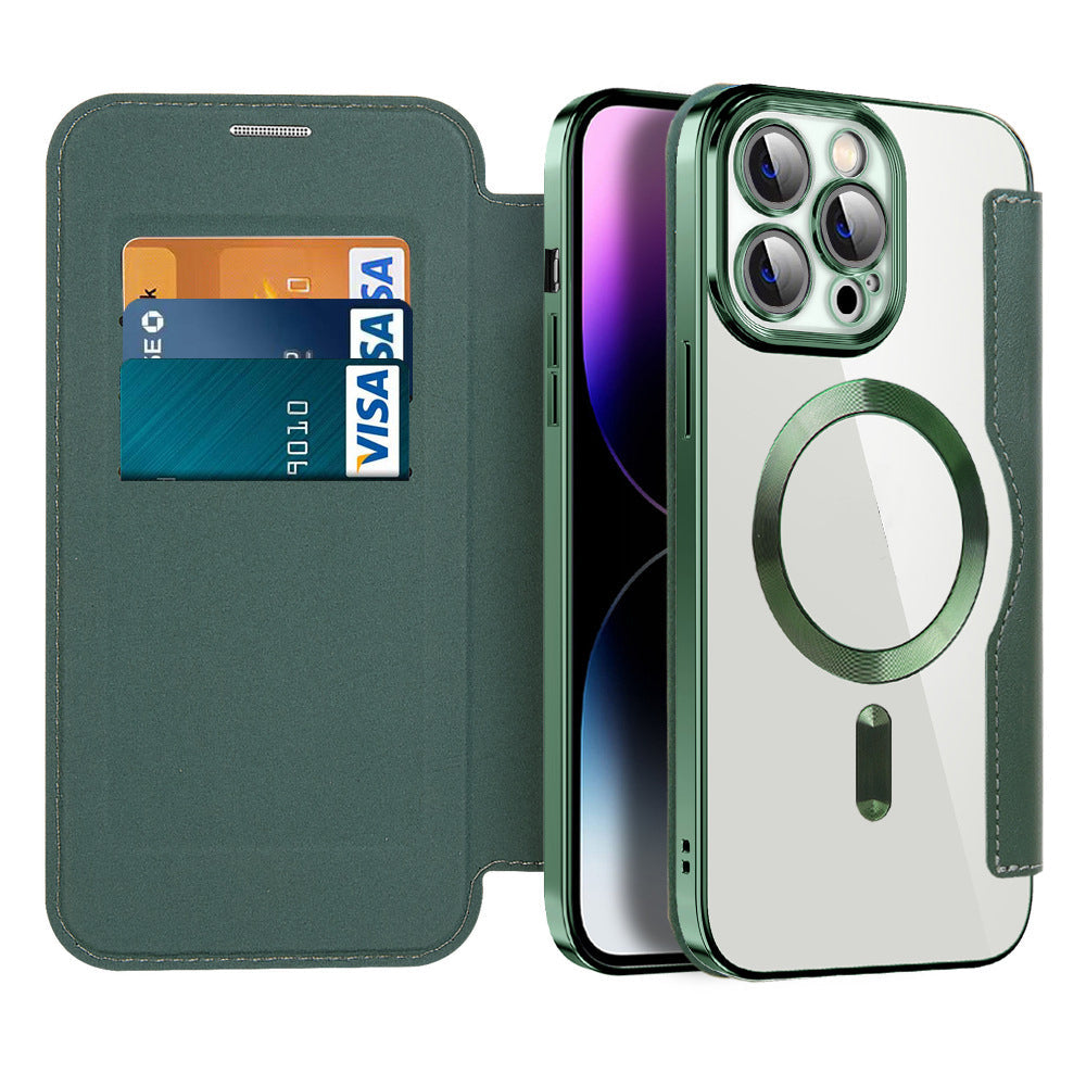 Bőr Flip tok mágneses adszorpcióval & RFID védelemmel – Valtrix (1+1 INGYEN)