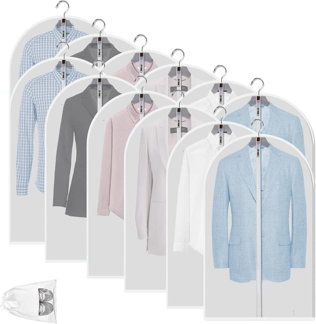 Tiszta PEVA Ruhatároló Táskák – 12 Darab Porálló Ruhavédők – 1+1 INGYEN