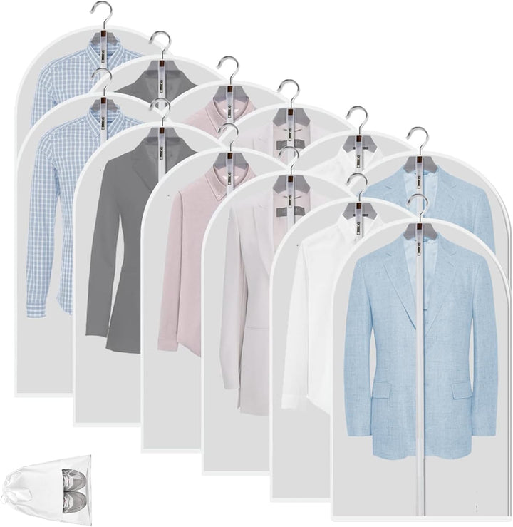 Tiszta PEVA Ruhatároló Táskák – 12 Darab Porálló Ruhavédők – 1+1 INGYEN