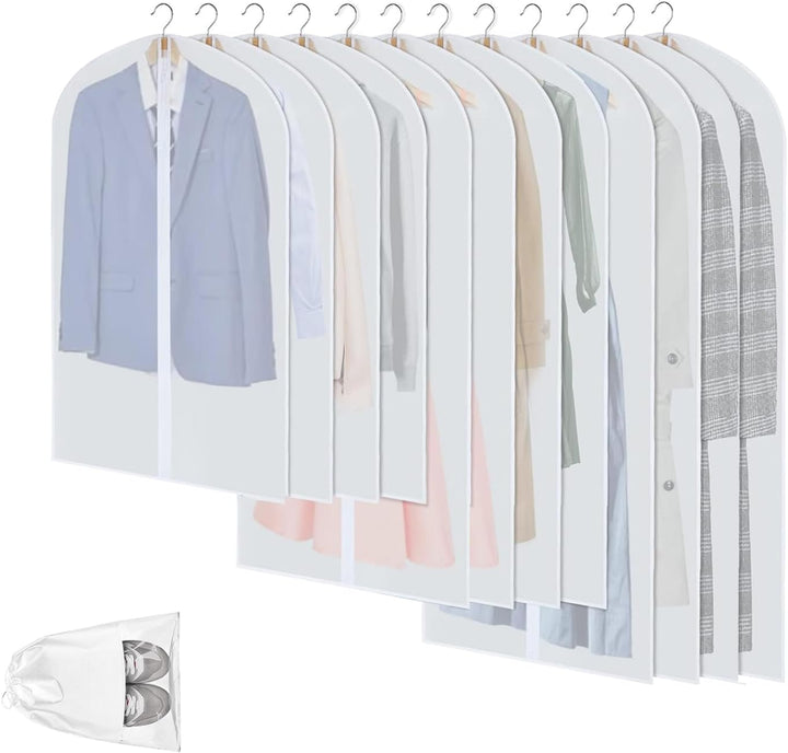 Tiszta PEVA Ruhatároló Táskák – 12 Darab Porálló Ruhavédők – 1+1 INGYEN