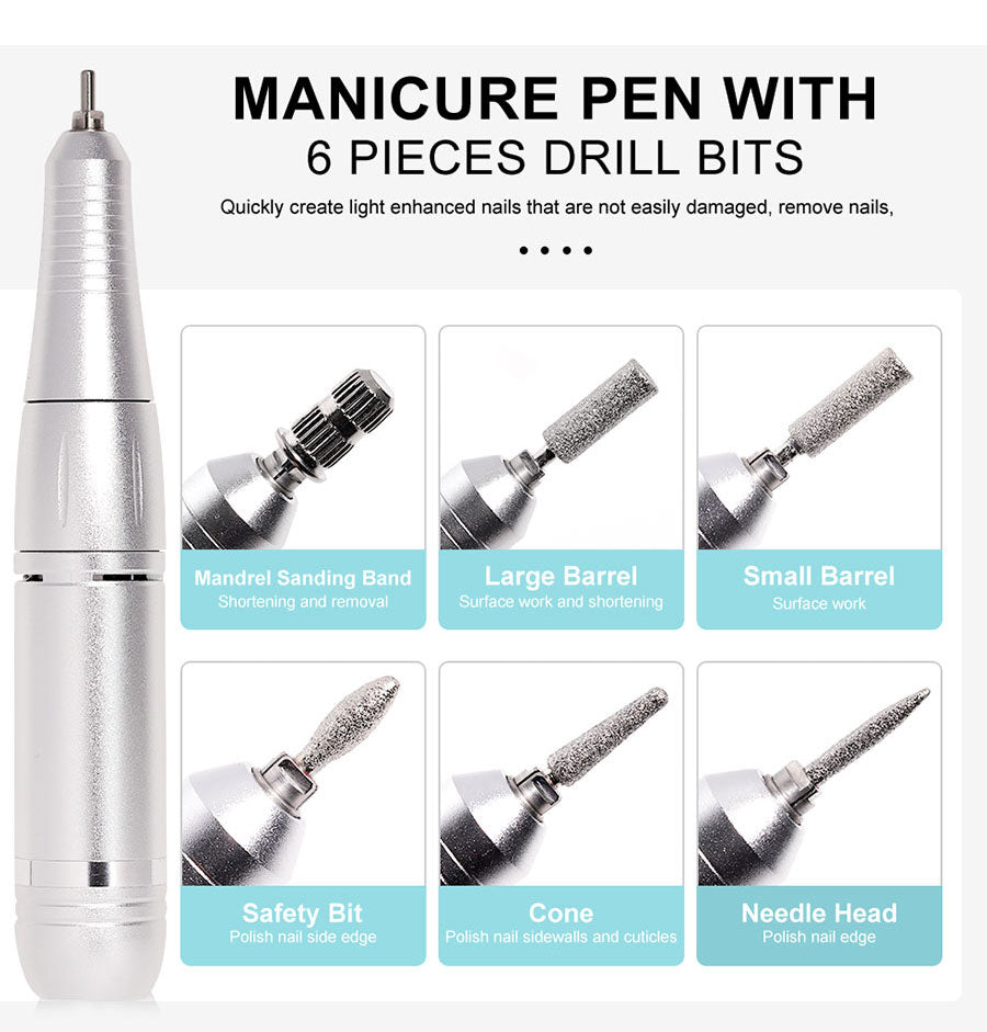 PROFESSZIONÁLIS 45000RPM HORDOZHATÓ ELEKTROMOS KÖRÖMRESZELŐ ÚJRAHÚZÓ AKKUMULÁTORRAL | ALACSONY ZAJSZINT MANIKÚRHOZ