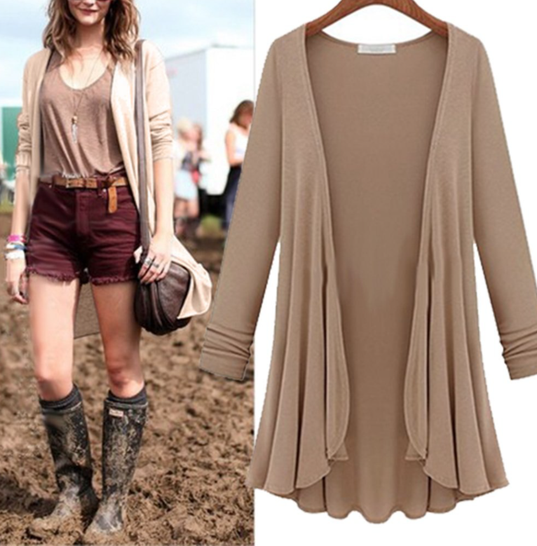 Női kardigán fodrokkal – Őszi varázslat Elena