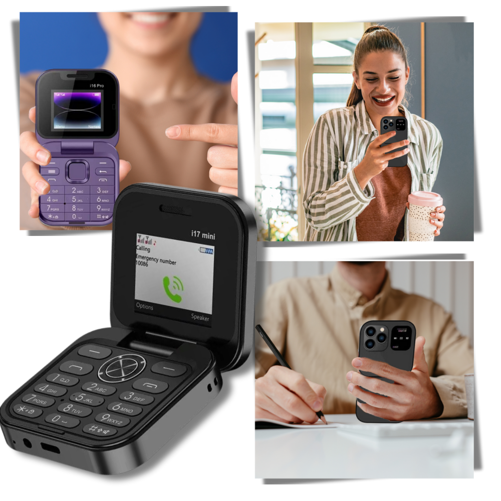 Kompakt összecsukható mobiltelefon Dual SIM – FlexFold