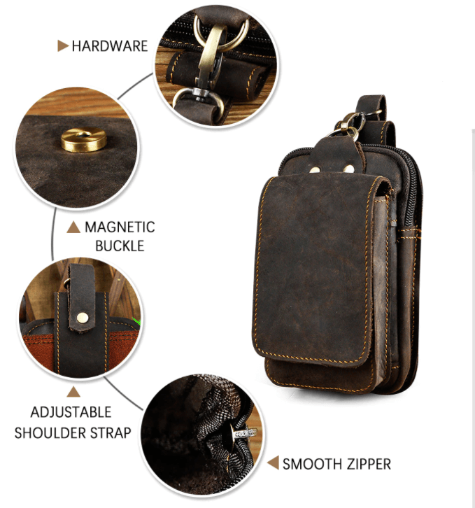 Valódi bőr férfi deréktáska