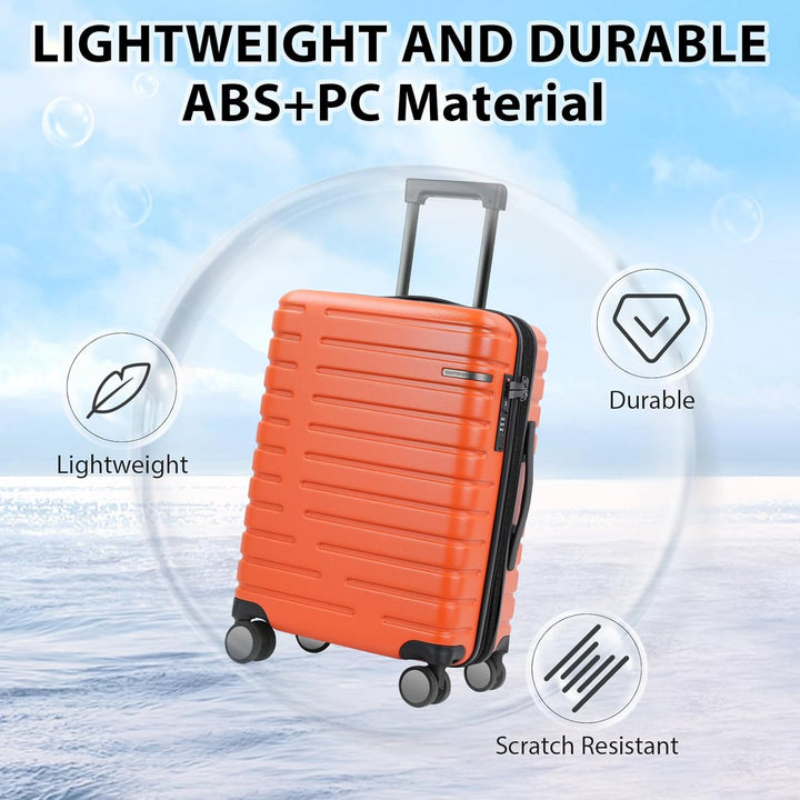 Bővíthető kemény héjú kézipoggyász görgős kerekekkel és TSA lakattal