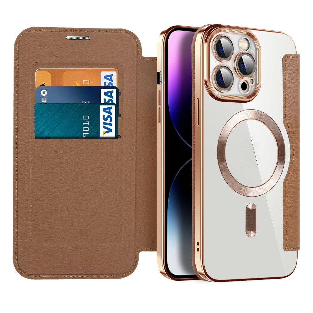 Bőr Flip tok mágneses adszorpcióval & RFID védelemmel – Valtrix (1+1 INGYEN)