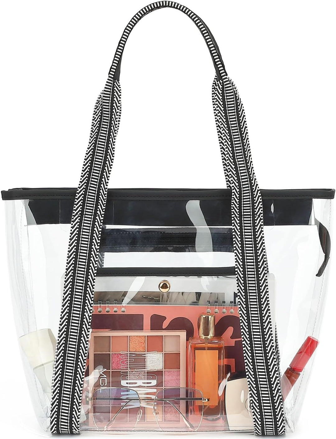 Vásárolj 1-et, és a második ingyen – Extra nagy átlátszó hálós tengerparti táska 8 zsebbel – ClearWave