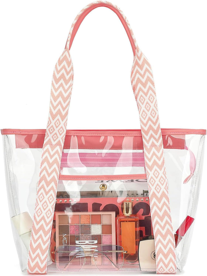 Vásárolj 1-et, és a második ingyen – Extra nagy átlátszó hálós tengerparti táska 8 zsebbel – ClearWave