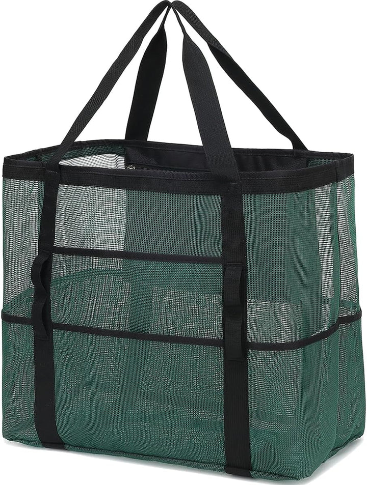 Vásárolj 1-et, és a második ingyen – Extra nagy átlátszó hálós tengerparti táska 8 zsebbel – ClearWave