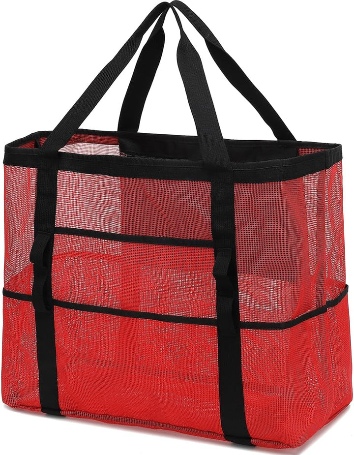 Vásárolj 1-et, és a második ingyen – Extra nagy átlátszó hálós tengerparti táska 8 zsebbel – ClearWave