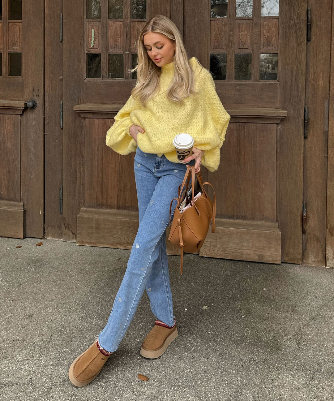 Női Stretch Farmer Széles Szárú és Szívmintás - Amelie