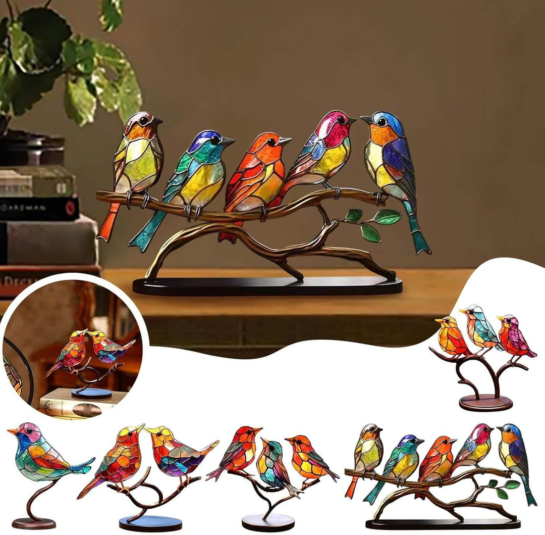 Színes Madarak Ágon Dekoratív Kép - ColorBirds