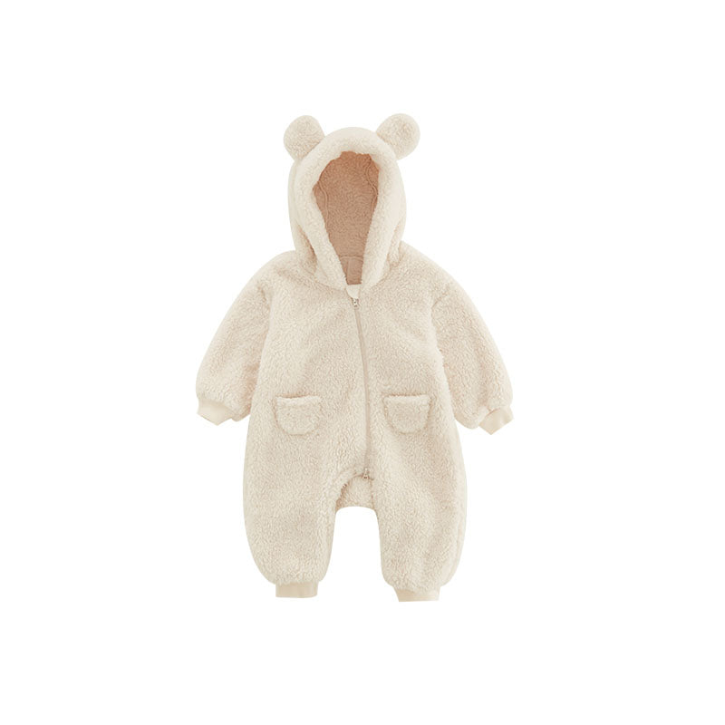Meleg Baba Fleece Kezeslábas Állatmintával