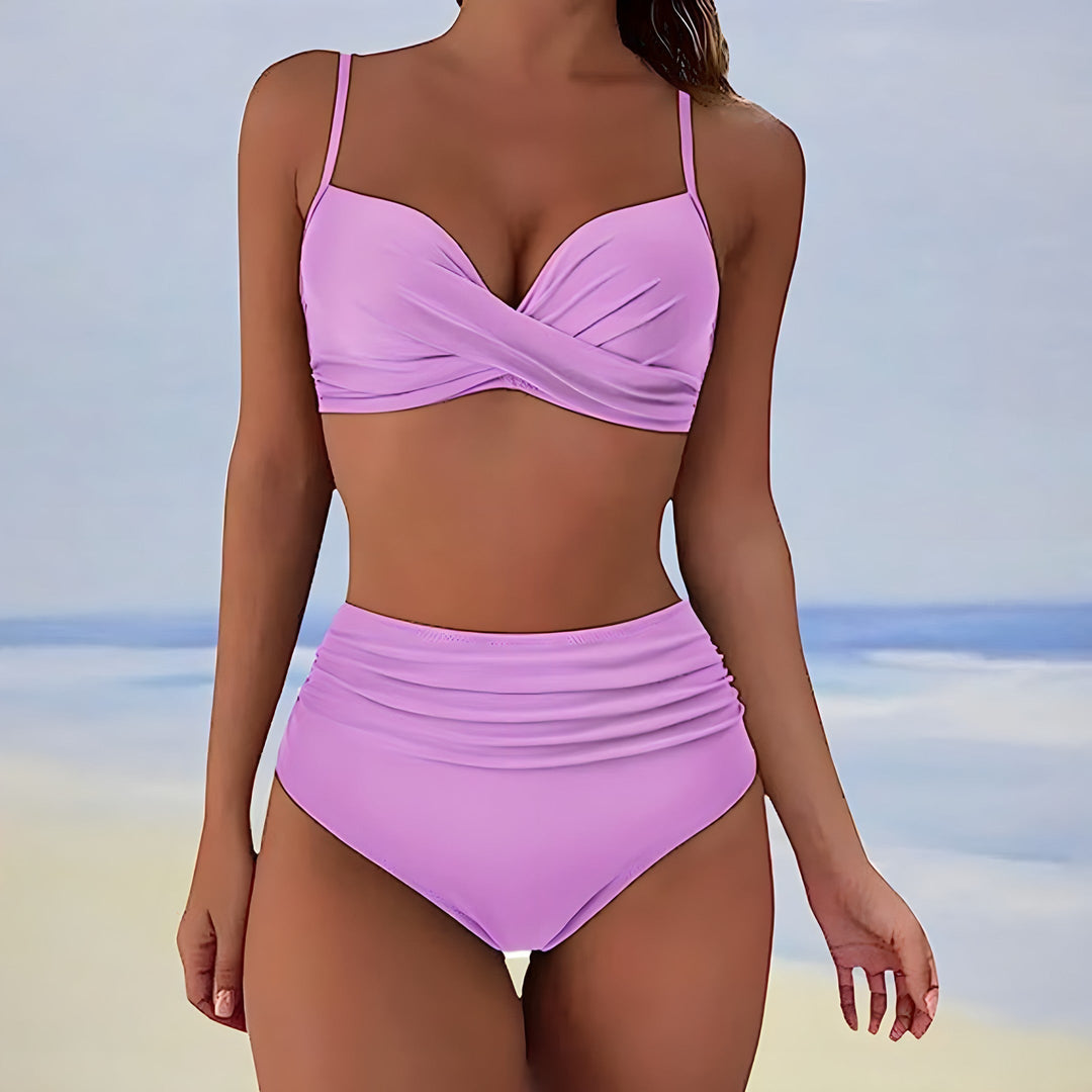 Trendi magas derekú bikini kényelmes szabással – Eula
