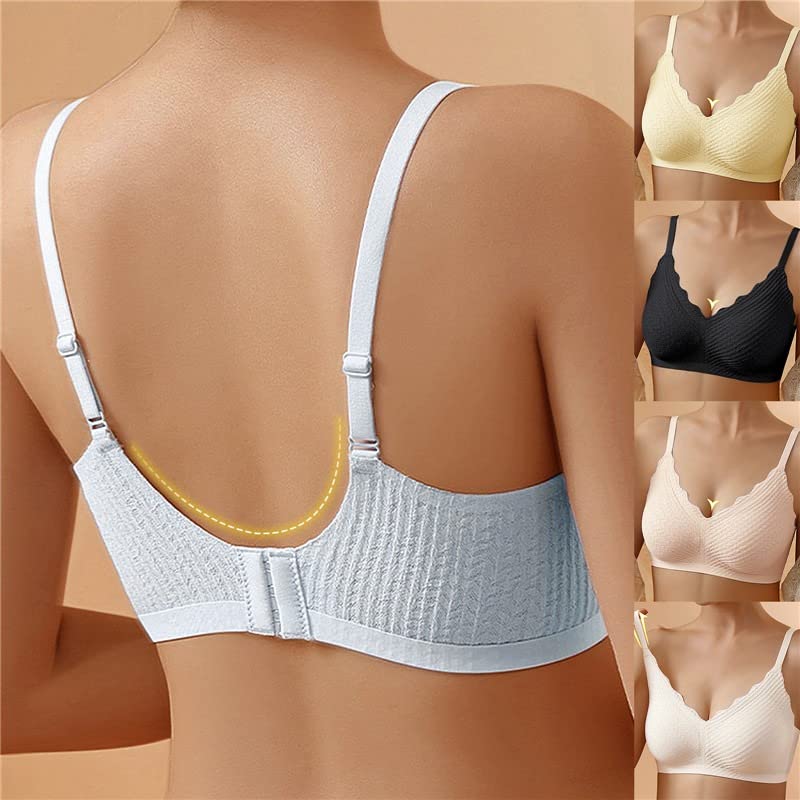 Világoskék bralette hátulról, állítható vállpántokkal és kapoccsal, jobb oldalt négy másik színváltozat kis képekben.