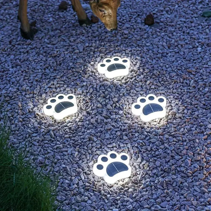 Vezet nélküli napenergiás lábnyom kerti világítás - PawsGlow