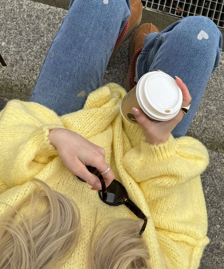 Női Stretch Farmer Széles Szárú és Szívmintás - Amelie