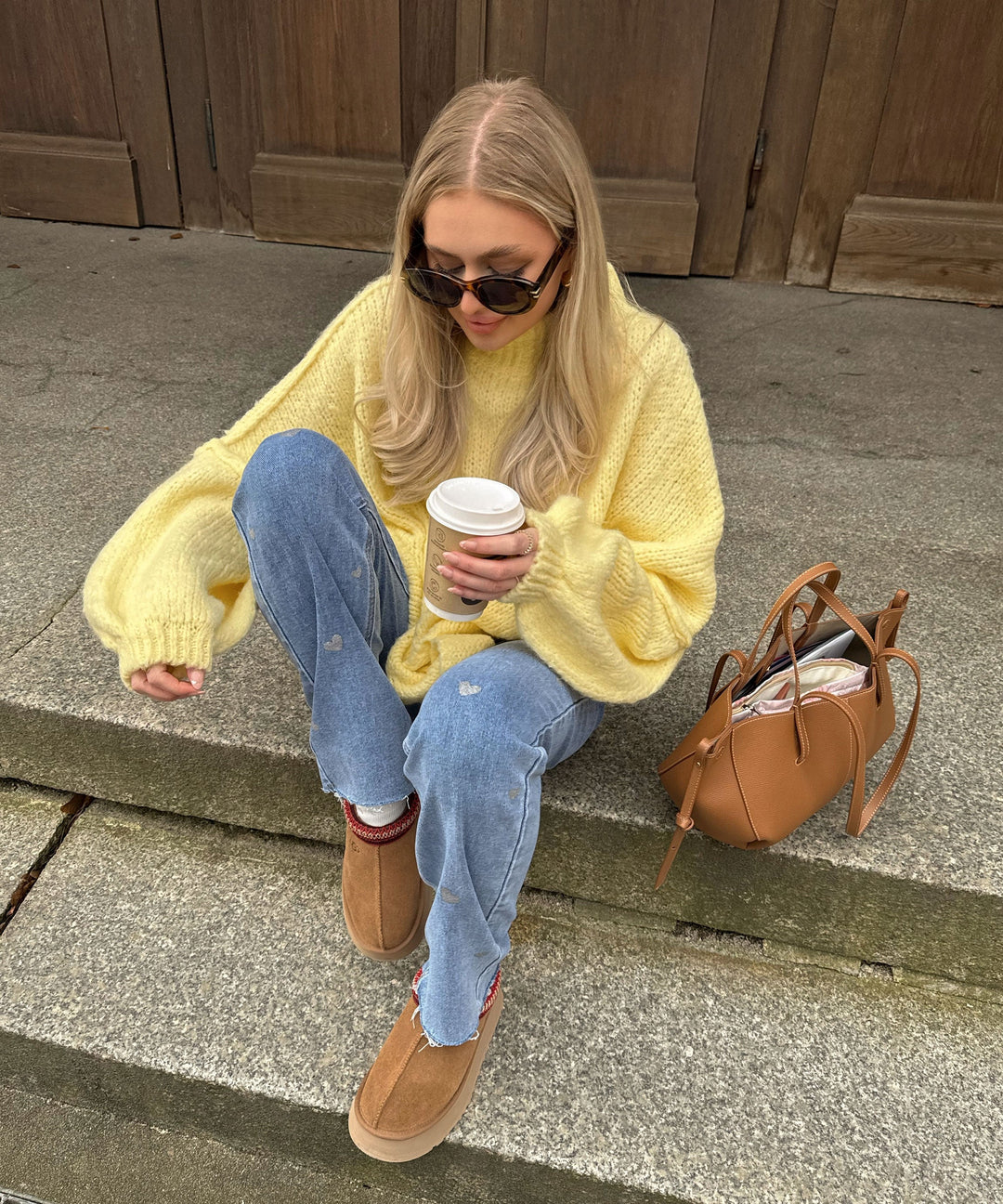 Női Stretch Farmer Széles Szárú és Szívmintás - Amelie