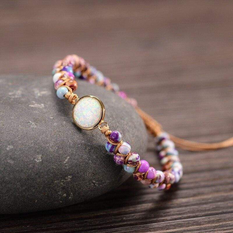 Amethyst-Opaal Jóga-Karkötő - Aurielle