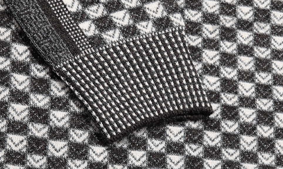 Férfi pulóver kockás kötött mintával – Fabian