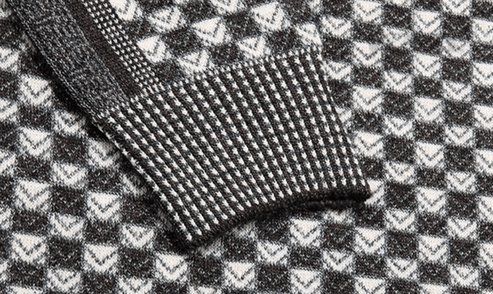 Férfi pulóver kockás kötött mintával – Fabian
