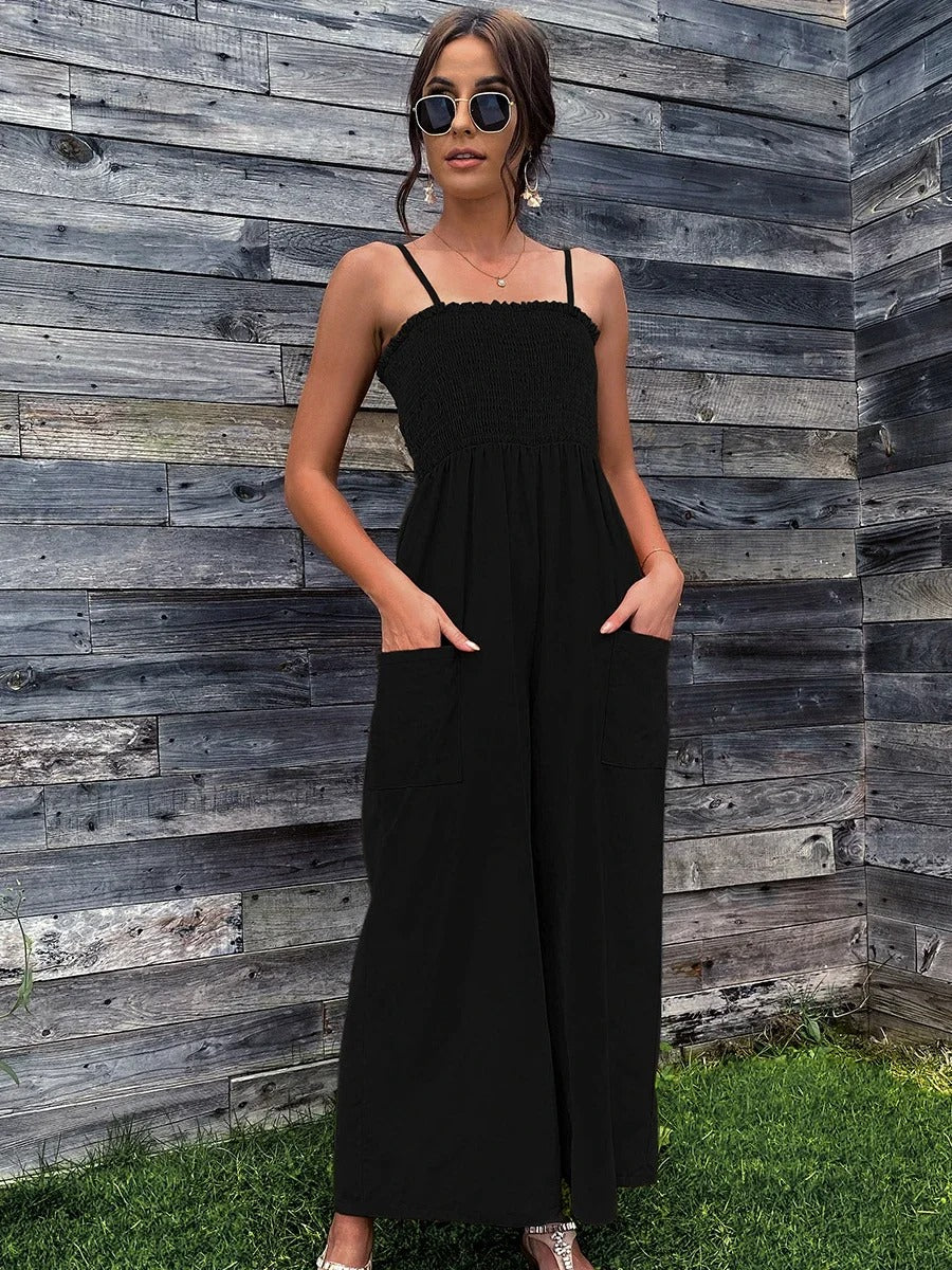 Nyári női overall spagetti pánttal, vintage stílusban - RetroLuft