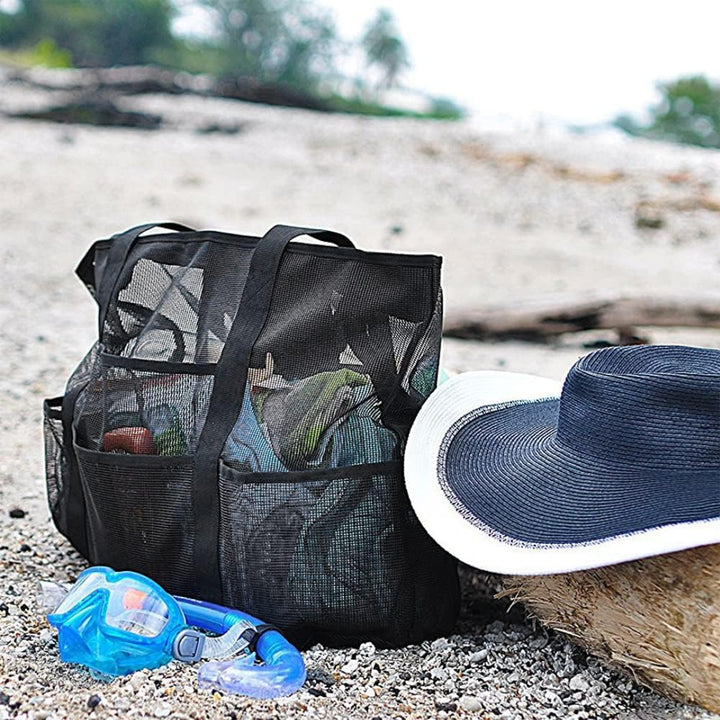 Hajtható Háló Strandtáska 9 Zsebbe a Családi Napokhoz