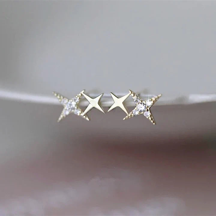 Csillagforma Stud Fülbevalók Zirconia-val - Lyra