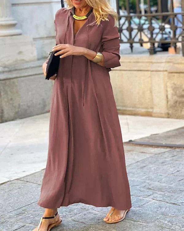 Őszi Maxi Ruha Hosszú Ujjakkal – Amira
