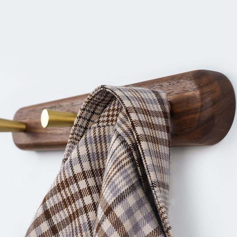 Fából készült falipakolók mosdókagylóval és sárgaréz kampókkal - LignaHook