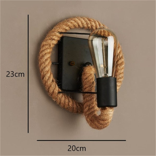 Vintage Kötél Fali Lámpa - RusticRope