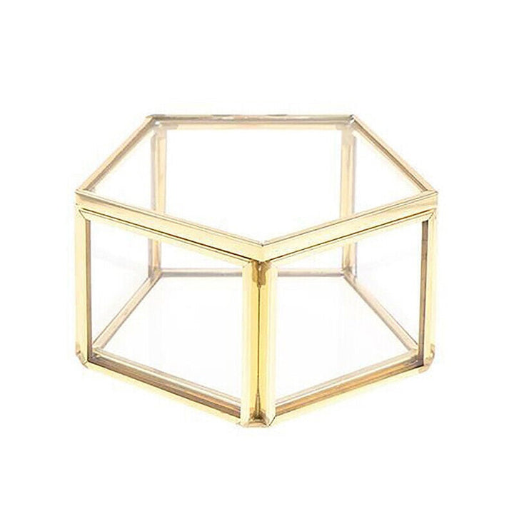 Geometriai Átlátszó Üveg Ékszerdoboz
