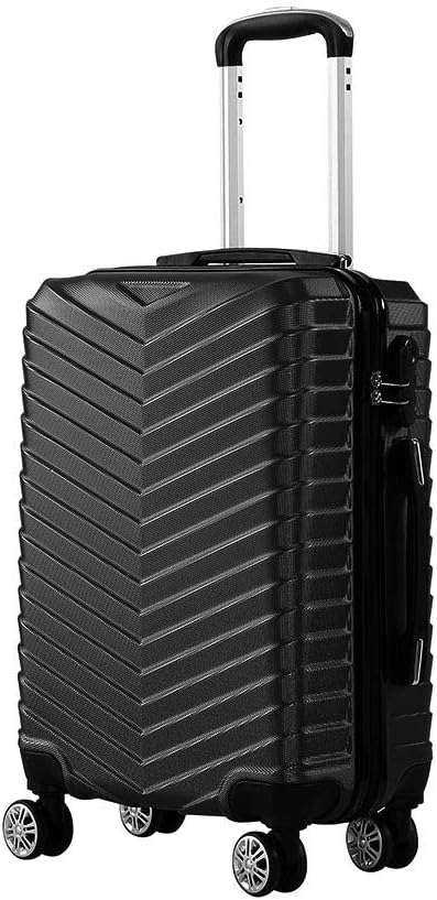 Kompakt és kemény héjú kézipoggyász bőrönd 360°-os forgó kerekekkel – Fekete