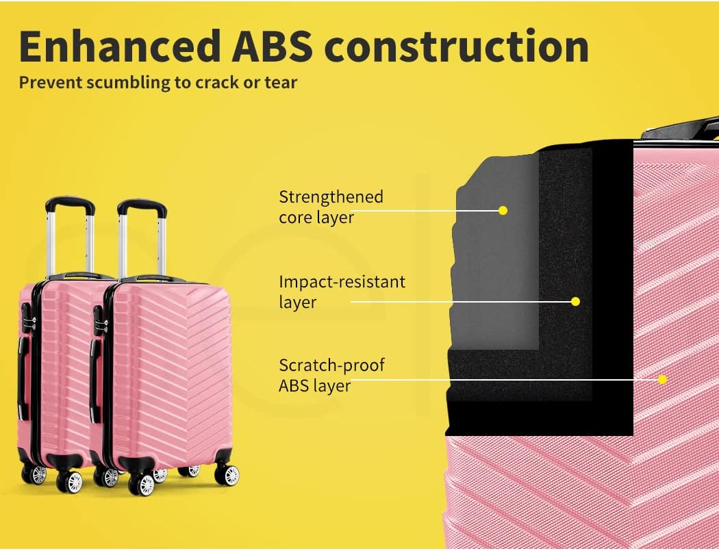 Keményhéjú Kézipoggyász Zárral és Forgó Kerekekkel – Rosemont