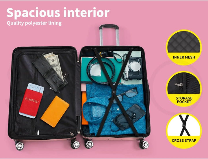 Keményhéjú Kézipoggyász Zárral és Forgó Kerekekkel – Rosemont