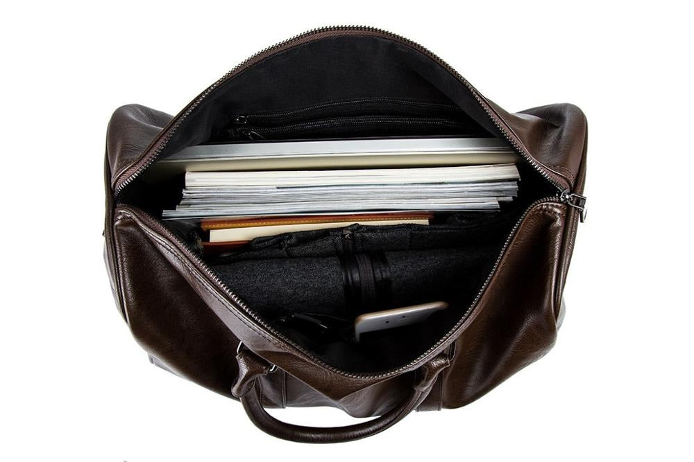 Nagy kapacitású bőr utazótáska – Könnyű és tartós kézipoggyász