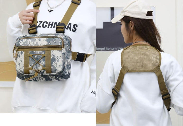 Tartós Taktikai Mellkasi Tartó Táska – Vízálló, Többzsebes Kültéri Felszerelés