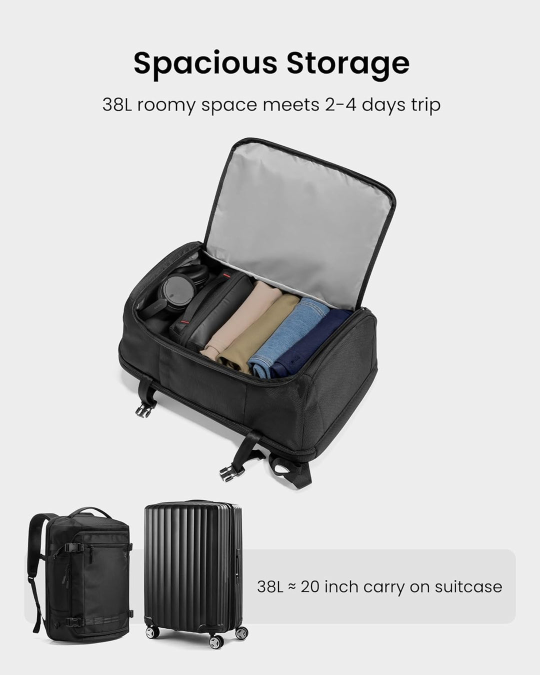 38L TSA-barát kézi poggyász utazótáska laptop rekeszel