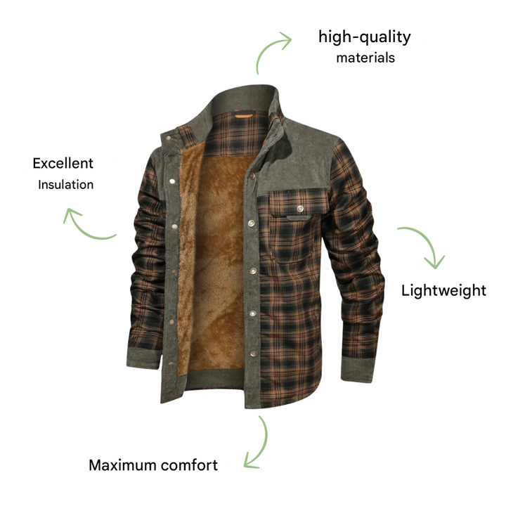 Férfi Kockás Kültéri Kabát - Mason