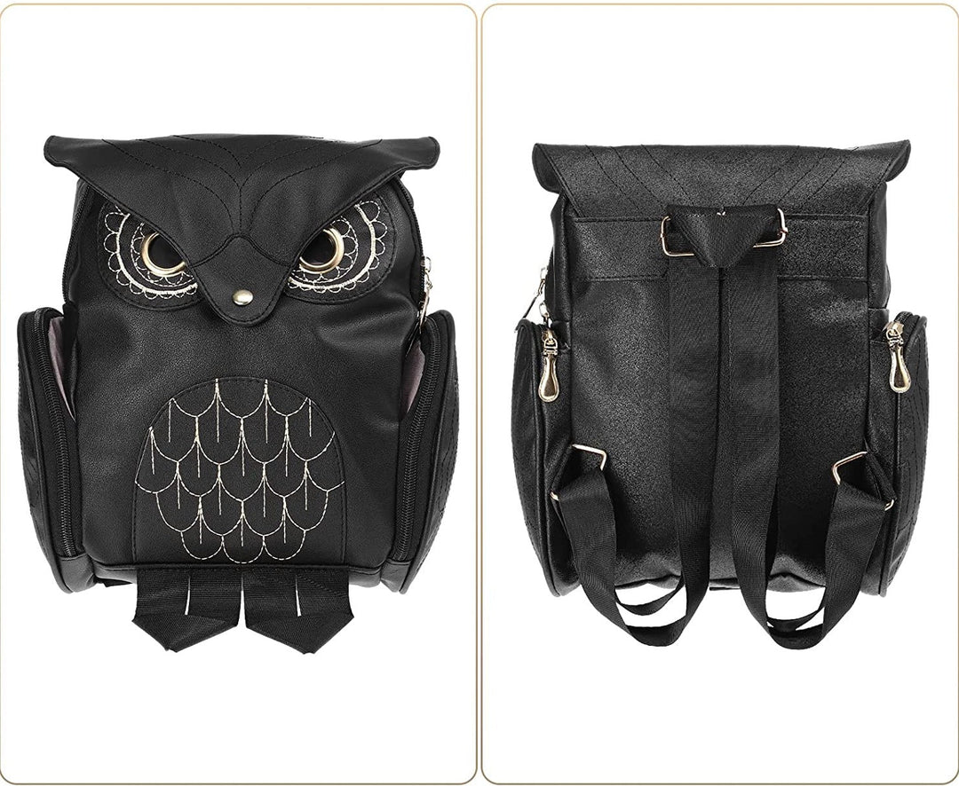 PU bőr baglyos hátizsák nőknek – Több zsebes kialakítás