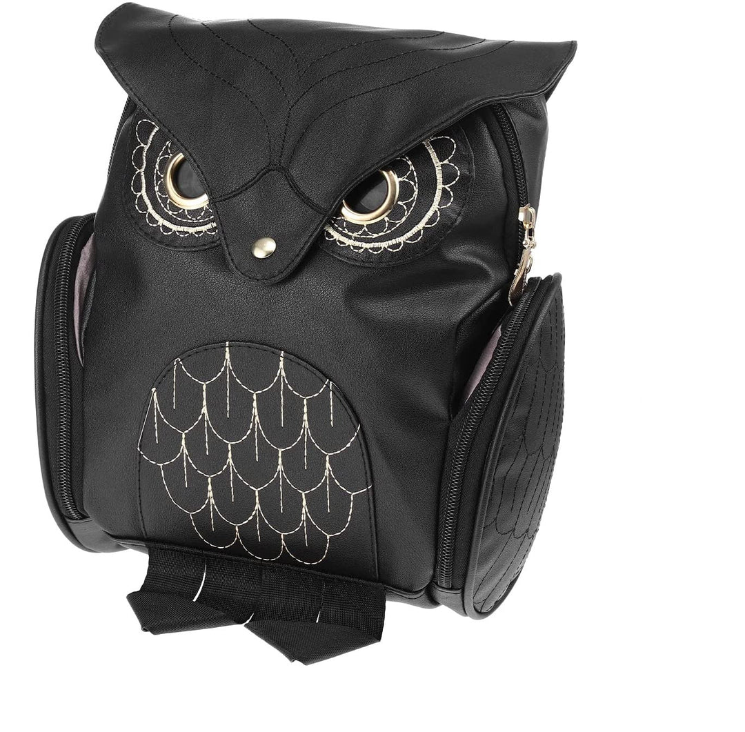 PU bőr baglyos hátizsák nőknek – Több zsebes kialakítás