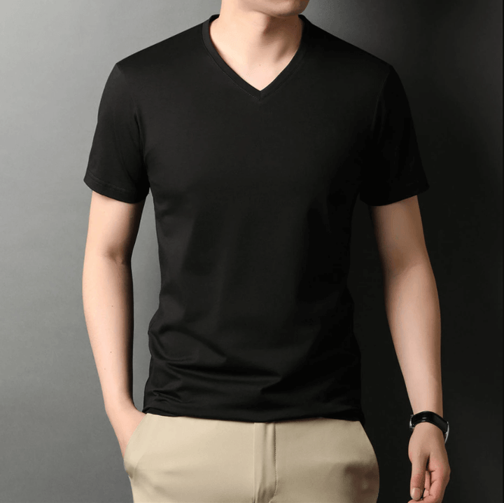 Slim Fit V-nyakú póló férfiaknak 1+1 INGYEN – Kényelmes & Mindennapi viselet – Jonas